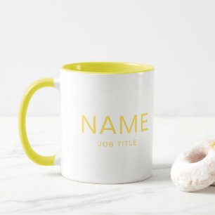 Caneca Mug Combo Amarelo Sólido Personalizado com Seu Nom