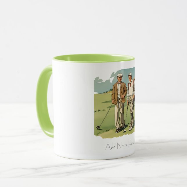 Caneca Mug Combo de Golfer Vintage Personalizado (Frente Esquerda)