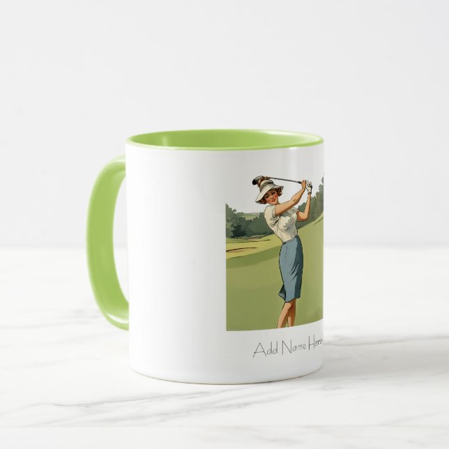 Caneca Mug Combo de Golfer Vintage Personalizado (Frente Esquerda)