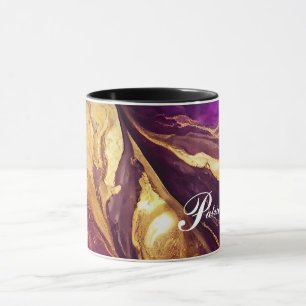 Caneca Mug Combo Personalizado: Púrpura, & Dourado Acento