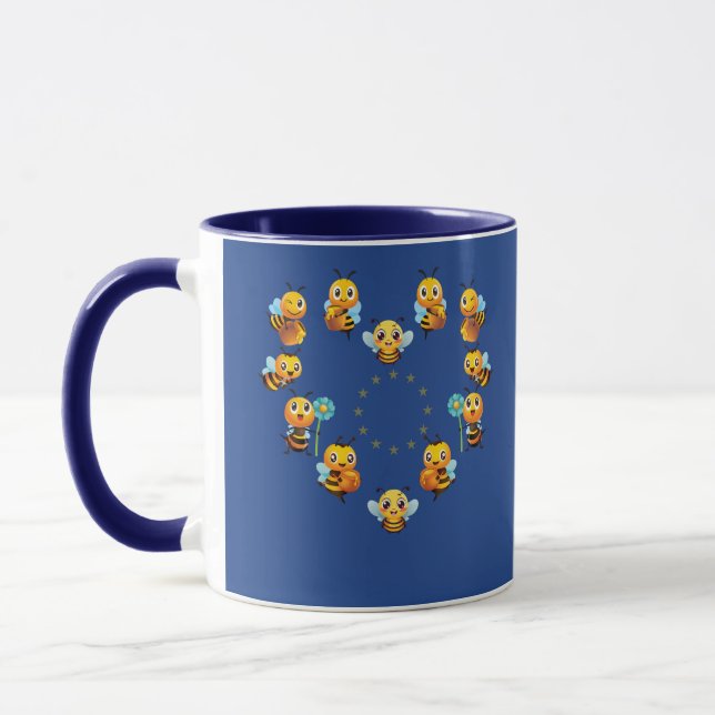 Caneca Mug - Coração de Abelhas Inspirada na Bandeira da  (Esquerda)