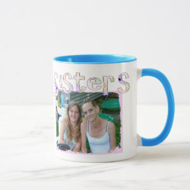 Caneca Mug da Irmã com Foto e Citação no Coração Rosa