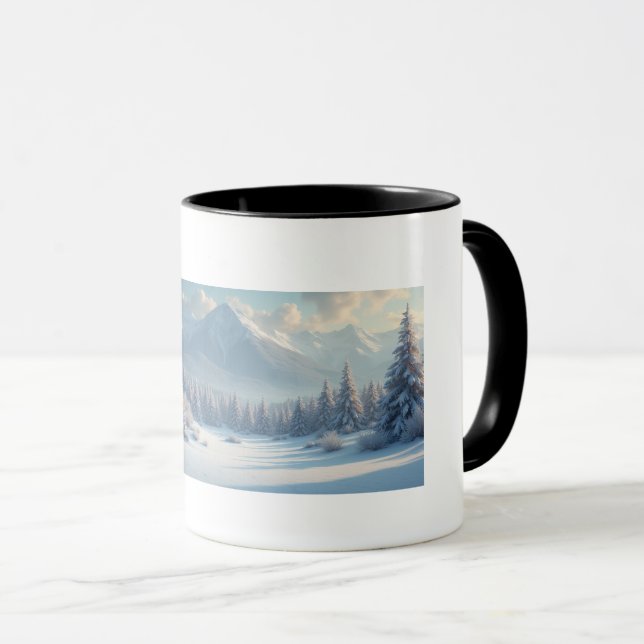 Caneca Mug da paisagem de inverno (Frente Esquerda)