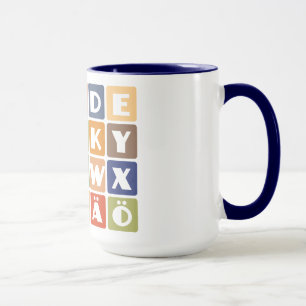 Caneca Mug de alfabetos travessos - escolha estilo e cor