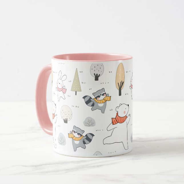Caneca Mug de Animais Florestais Adoráveis (Frente Esquerda)