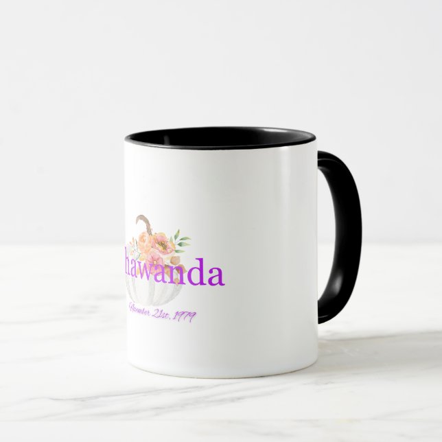 Caneca Mug de aniversário personalizado (com duas tonalid (Frente Esquerda)