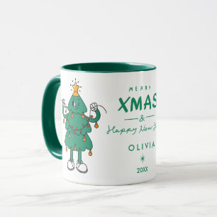 Caneca Mug de árvore de Natal bonito   Feriado Personaliz