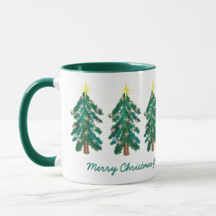 Caneca Mug de Árvore de Natal Personalizado