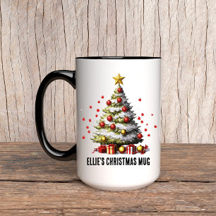 Caneca Mug de árvore de Natal personalizado para mulheres