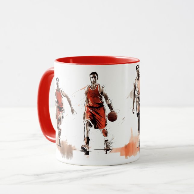 Caneca Mug de bola de basquete (Frente Esquerda)
