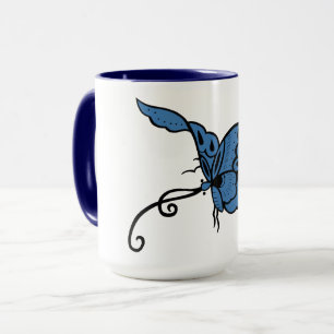 Caneca Mug de Borboleta Azul