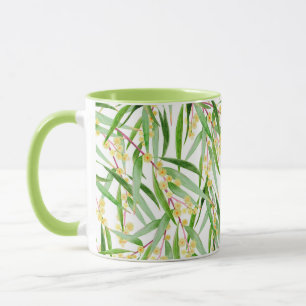 Caneca Mug de café com padrão australiano Wattle