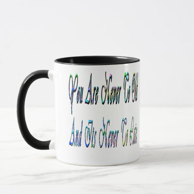 Caneca Mug De Café Combo, Motivado E Nunca Para Velho (Esquerda)