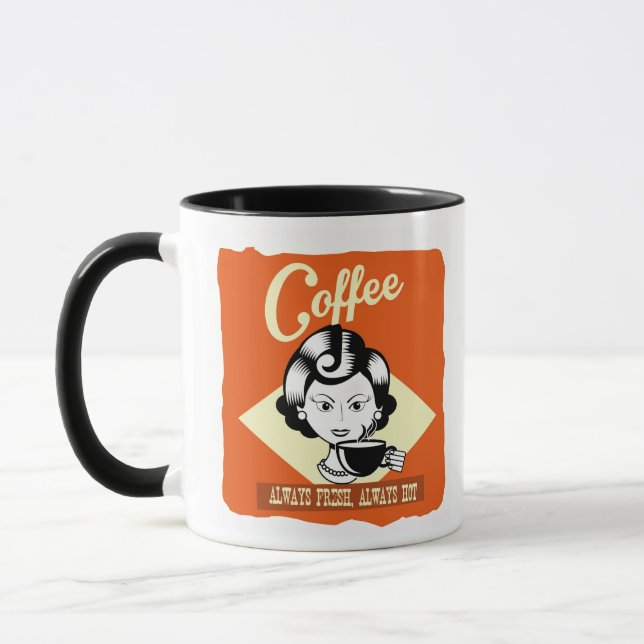Caneca Mug de café da mulher retrô (Esquerda)