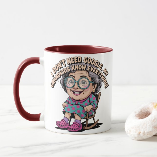 Caneca Mug de café de 11 oz com idade antiga (Com Donut)