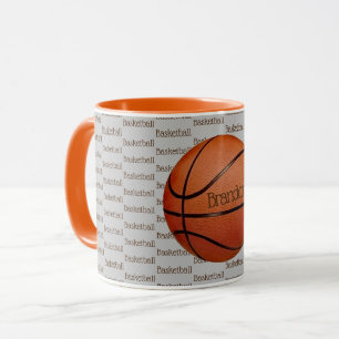 Caneca Mug de café de Design de texto de basquete