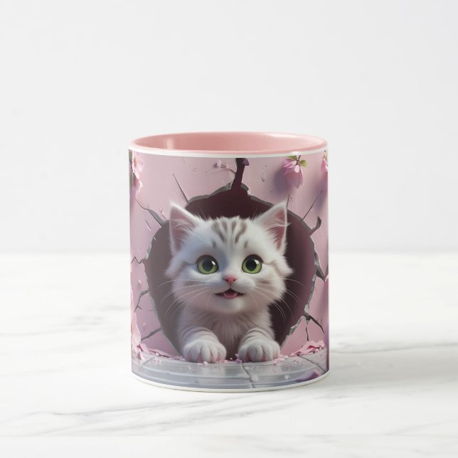 Caneca Mug de café de gato bonito - Presente perfeito par (Centro)