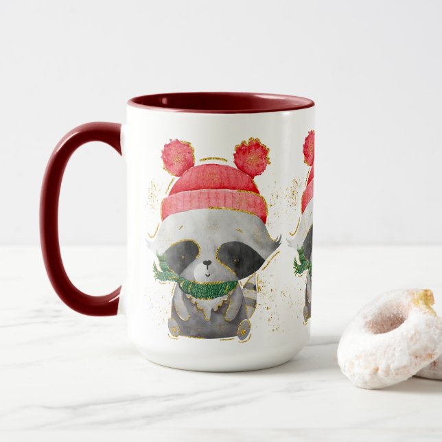 Caneca Mug de café de inverno no Café de Natal (Com Donut)