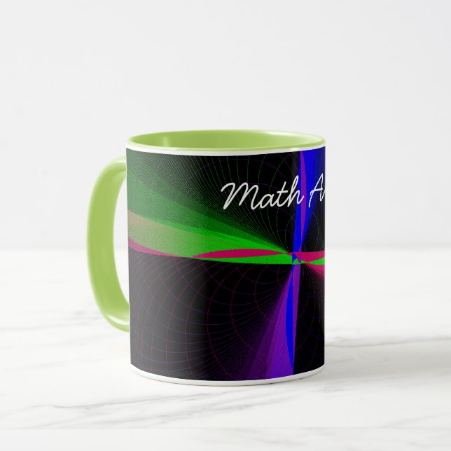 Caneca Mug de café de onda geométrica de quatro vias (Frente Esquerda)