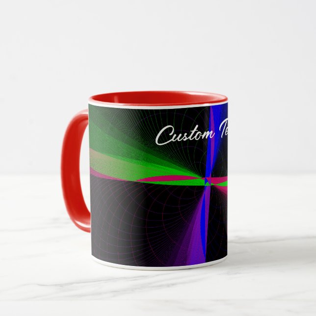 Caneca Mug de café de onda geométrica de quatro vias (Frente Esquerda)