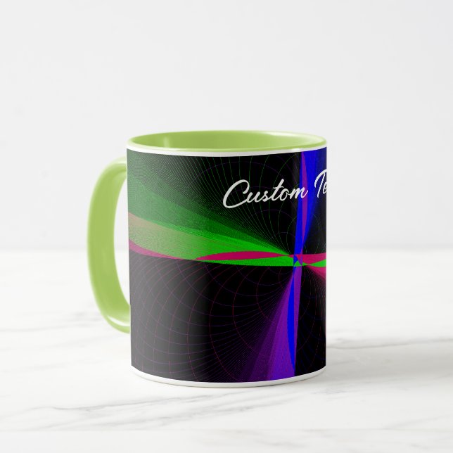 Caneca Mug de café de onda geométrica de quatro vias (Frente Esquerda)
