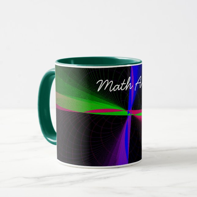 Caneca Mug de café de onda geométrica de quatro vias (Frente Esquerda)