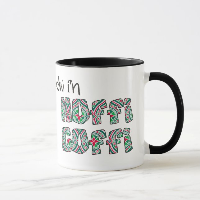 Caneca Mug de café galês: Hoffi Coffi, Red, Green, Silver (Direita)