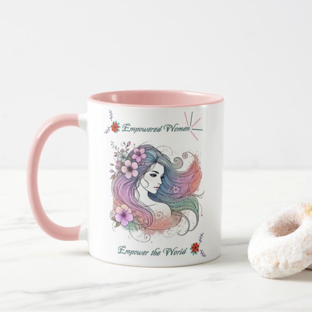 Caneca Mug de café Inspirativo para o Dia das Mulheres (Com Donut)