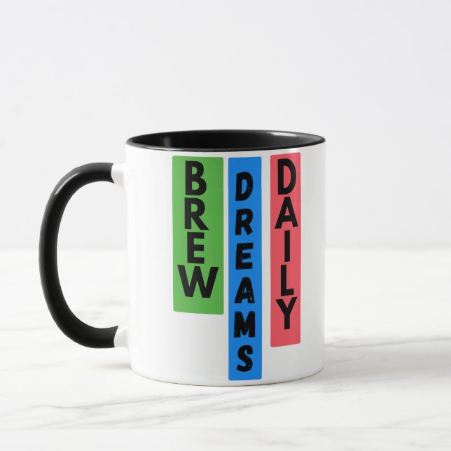 Caneca Mug de Café Motivacional: Faça Sonhos Diariamente (Esquerda)