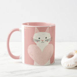 Caneca Mug De Café Para Vintagem De Tema Cor-De-Rosa Suav