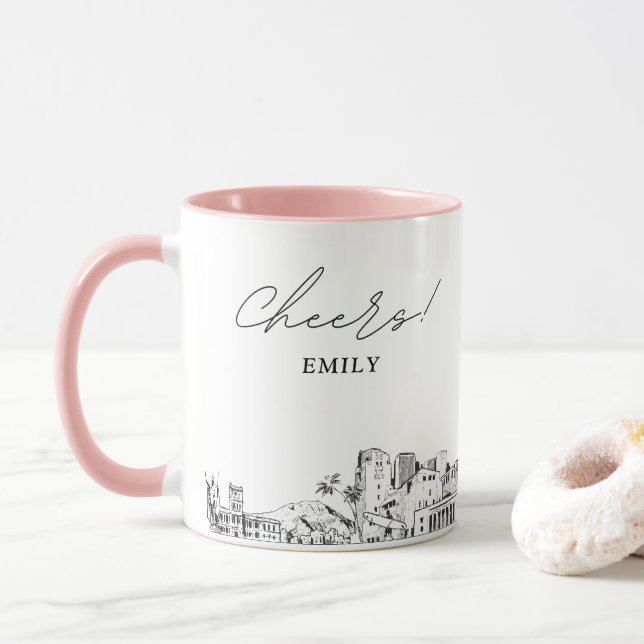 Caneca Mug de Café Personalizado Casado Honolulu (Com Donut)
