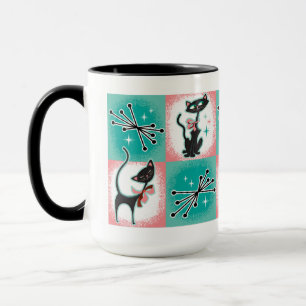 Caneca Mug de café preto moderno do século médio