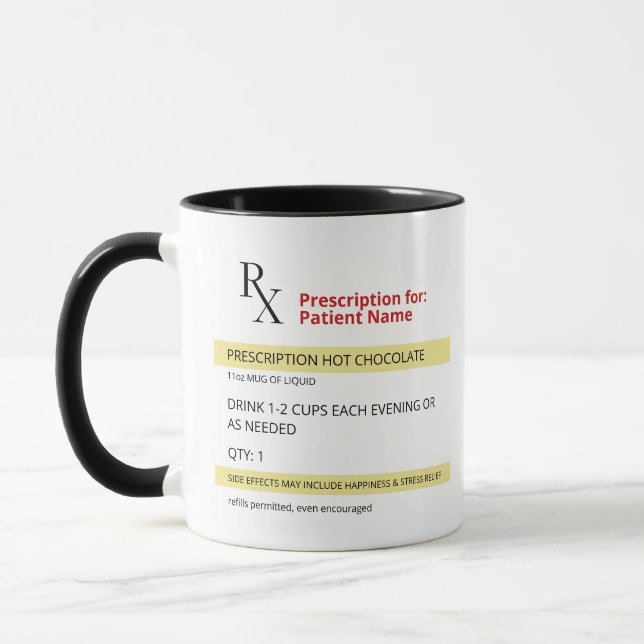 Caneca Mug de Chocolate Quente com Receita RX (Esquerda)