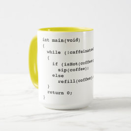 Caneca Mug de código de café para desenvolvedores de soft