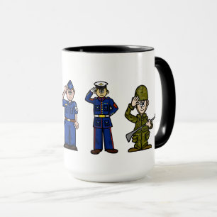 Caneca Mug de Dia de Apreciação das Forças Armadas ou Mil