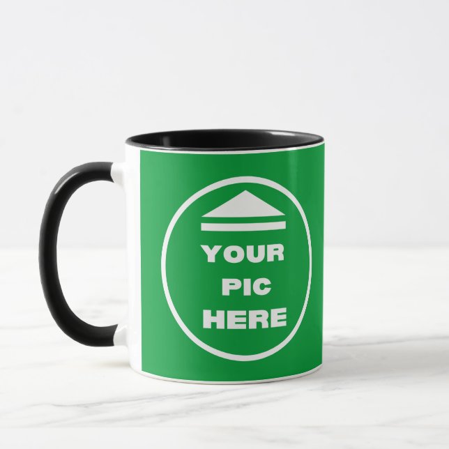 Caneca Mug de dois tons - Adicione sua imagem 11 oz preto (Esquerda)