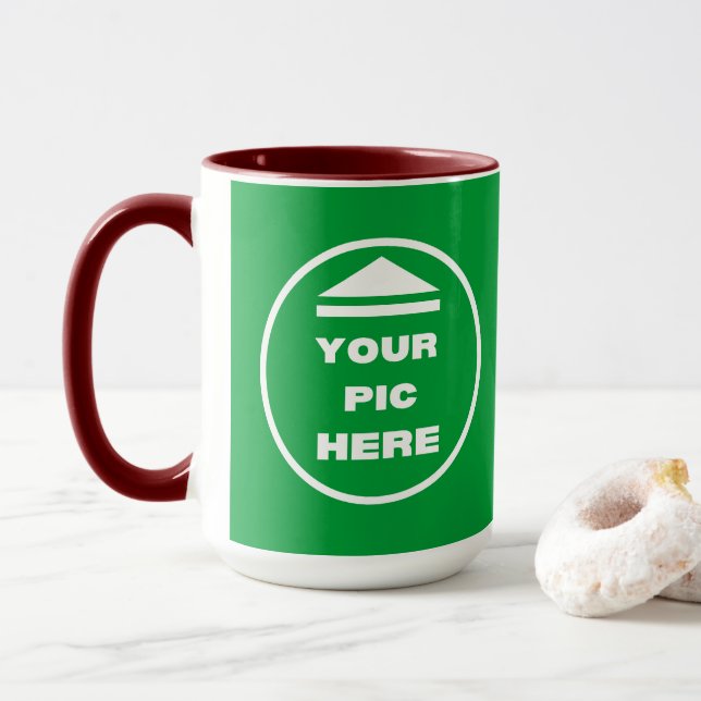 Caneca Mug de dois tons - Adicione sua imagem 15 oz - Mar (Com Donut)