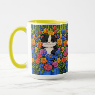 Caneca Mug De Dois Tons, Copas Florais