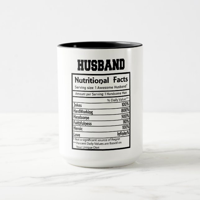 Caneca Mug de Fatos Nutricionais do Marido Personalizado (Centro)