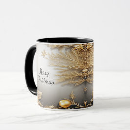 Caneca Mug de Feriado Dourado Único