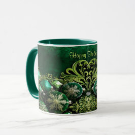 Caneca Mug de Feriado Verde Decorativo