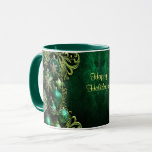 Caneca Mug de Feriado Verde Decorativo