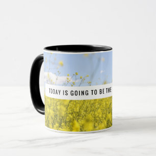 Caneca Mug de Flor Amarelo Motivacional