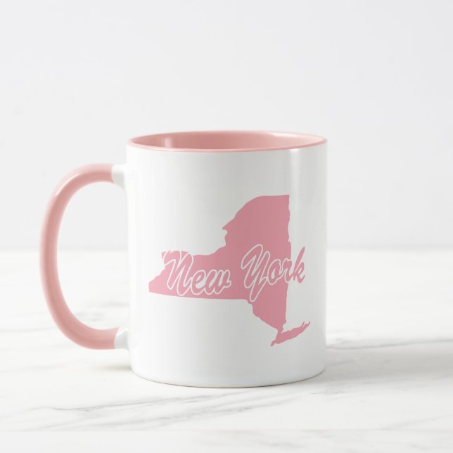 Caneca Mug De Forma Rosa Do Estado De Nova Iorque (Esquerda)