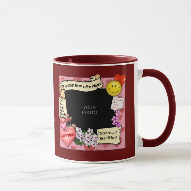 Caneca Mug de Foto da Melhor Mãe (personalizável) (Direita)