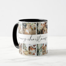 Mug de Fotografia da Família Feliz Natal de Script