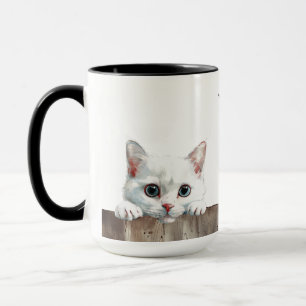 Caneca Mug de Gato Branco Russo