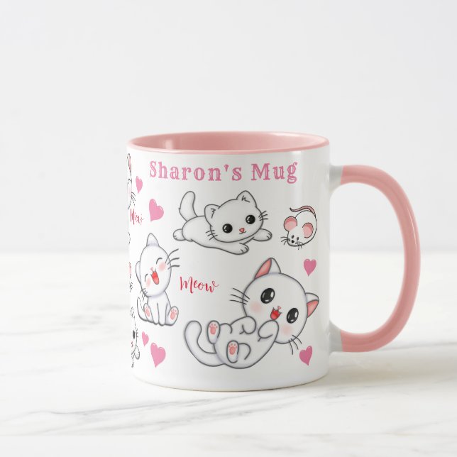 Caneca Mug de Gato e Rato Personalizado (Direita)