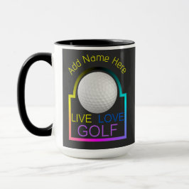 Caneca Mug de Golf Combo de Amor ao Vivo Personalizado