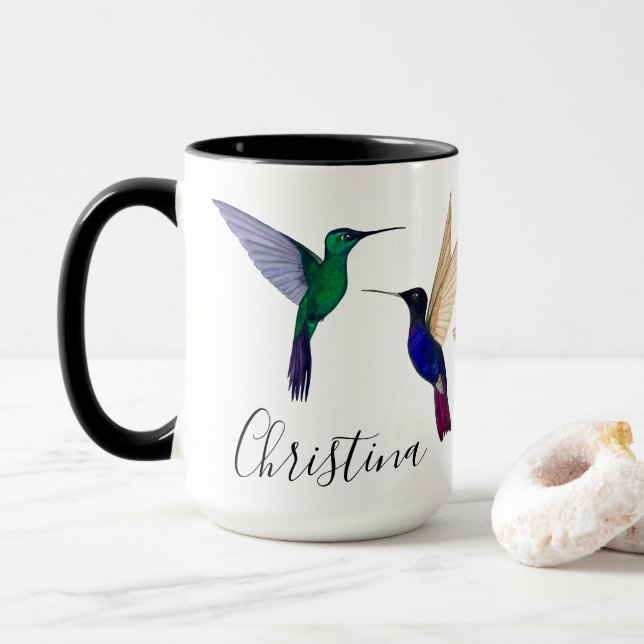 Caneca Mug de Hummingbird Personalizado (Com Donut)